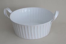 Zinkwanne rund, weiss