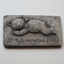 Platte "Teddy liegend", grau