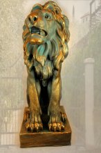 Löwe Blick links Bronze-Antik-Look