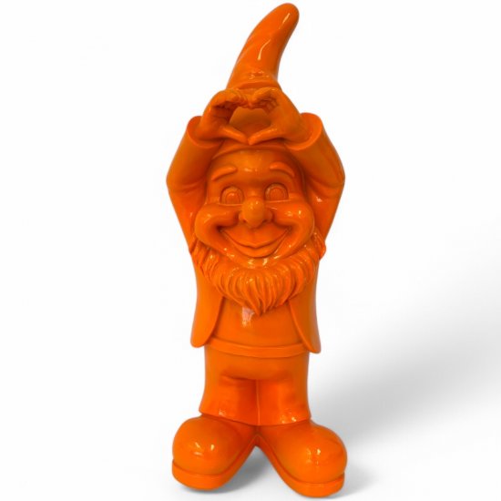 Zwerg Herz oben, orange - zum Schließen ins Bild klicken