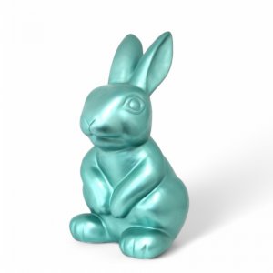 Hase sitzend metallic grün