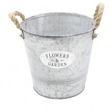 Zinktopf Flowers, 18cm