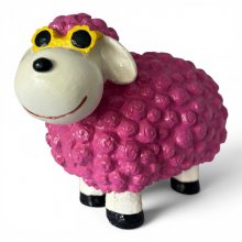 Schaf Blumenbrille rosa