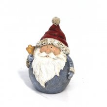 Weihnachtmann grau-rot, H14,5cm
