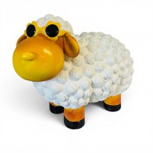 Schaf mit Blumenbrille
