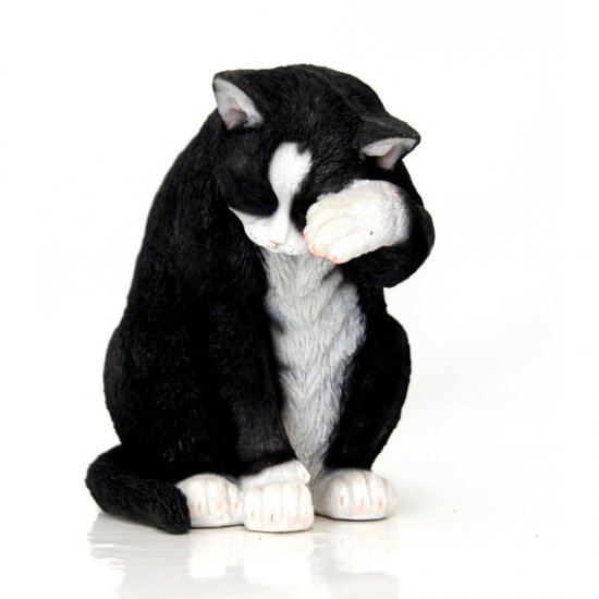 Katze schwarz sitzend - zum Schließen ins Bild klicken