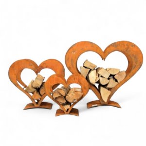 Herz-Holzhalter, 3-er Set