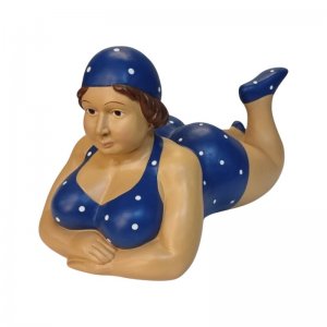 Badefrau liegend, blau