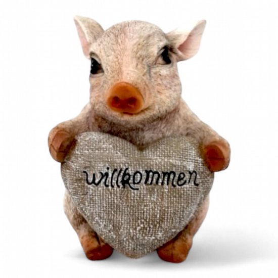 Schwein "Willkommen" - zum Schließen ins Bild klicken