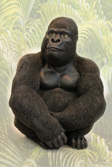 Gorilla sitzt - zum Schließen ins Bild klicken
