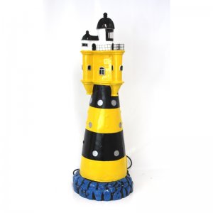 Leuchtturm schwarz-gelb, 90cm