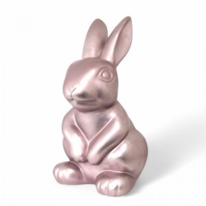 Hase sitzend metallic rosa