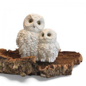 Eule mit Kind, weiss