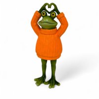 Frosch mit Pulli, orange
