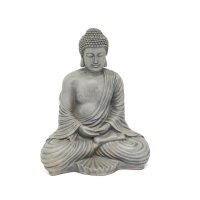 Buddha sitzend grau