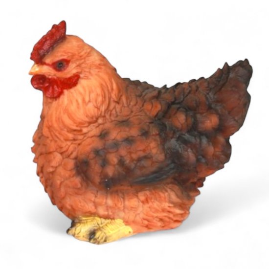 Henne sitzend braun - zum Schließen ins Bild klicken