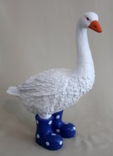 Gans mit Stiefel, blau
