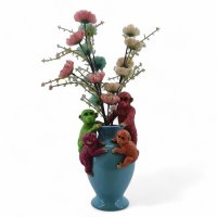 Vase mit Affen, blau