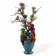 Vase mit Affen, blau