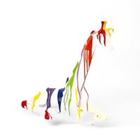 Giraffe liegend weiss