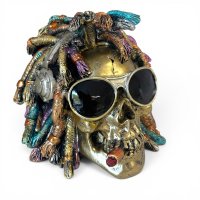 Schädel Rasta, gold