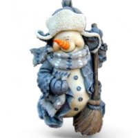 Schneemann mit Besen