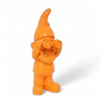 Zwerg m. Fernglas orange, H58cm