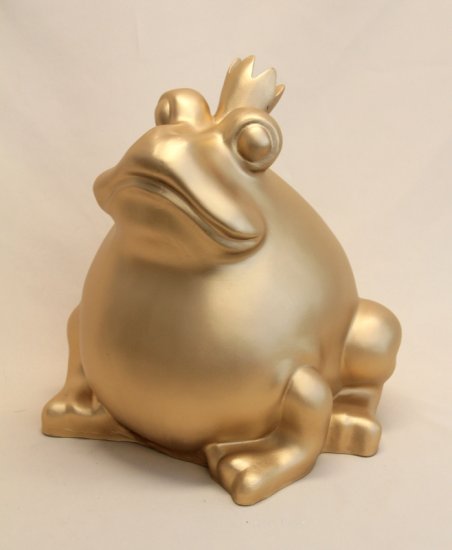 Frosch mit Krone gold, groß - zum Schließen ins Bild klicken