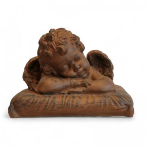 Engel auf Kissen, rost (2168)