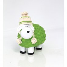 Schaf mit Bommelmütze, grün