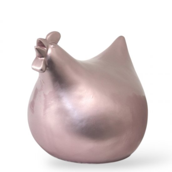 Huhn groß metallic rosa - zum Schließen ins Bild klicken