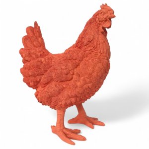 Henne stehend orange