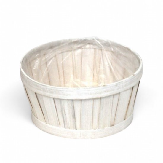 Bambuskorb weiss D 23cm - zum Schließen ins Bild klicken