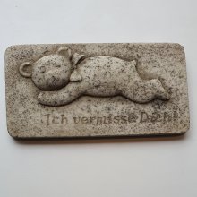 Platte "Teddy liegend", Sandoptik