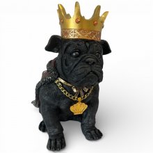 Hund mit Krone, schwarz