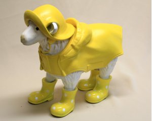 Schaf mit Mantel klein, gelb