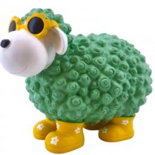Schaf mit Blumenbrille, grün