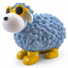 Schaf mit Blumenbrille, blau