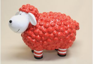 Schaf mit Socken, rot