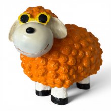 Schaf Blumenbrille orange