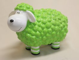 Schaf mit Socken, grün