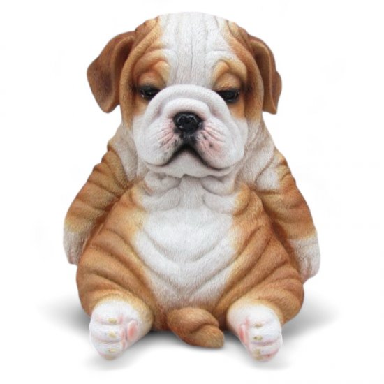 Bulldogge sitzend, braun - zum Schließen ins Bild klicken