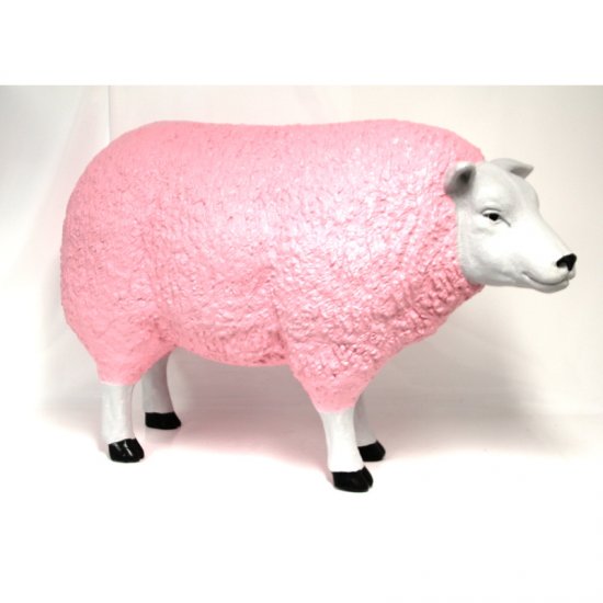 Schaf groß, rosa - zum Schließen ins Bild klicken