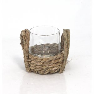 Korb mit Teelichglas