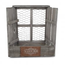 Fenster-Pflanzer grau