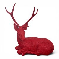 Hirsch liegend rot