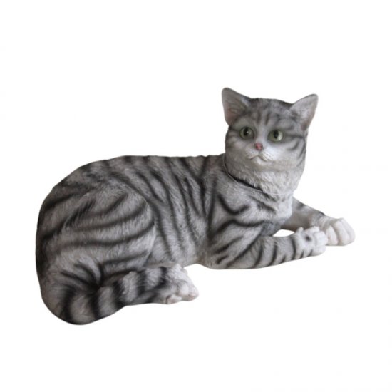 Katze liegend groß, grau - zum Schließen ins Bild klicken