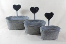 Wanne mit Herz, 3-er Set