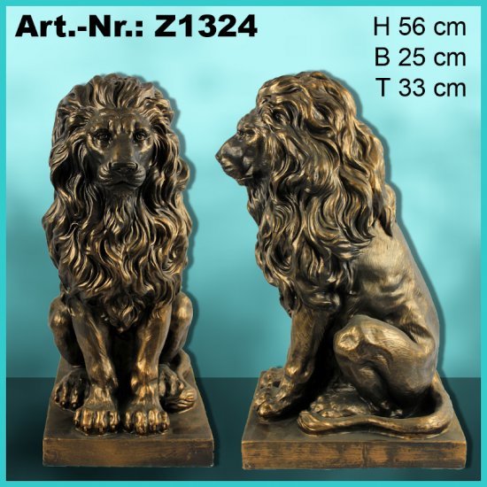 Löwe mittel Bronze-Optik - zum Schließen ins Bild klicken