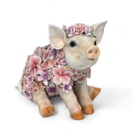 Blumenschwein sitzend, groß - zum Schließen ins Bild klicken